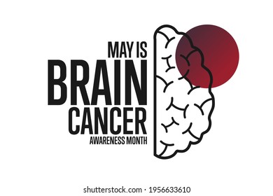 May is Brain Cancer Awareness Month. Holiday concept. Template for background, banner, card, poster with text inscription. Vector EPS10 illustration