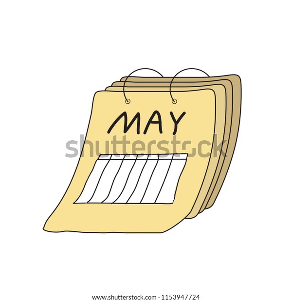 May Calendar Cartoon Stock Vector (Royalty Free) 1153947724