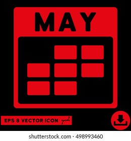 May Calendar Grid icon. Vector EPS illustration style is flat iconic symbol, red color.