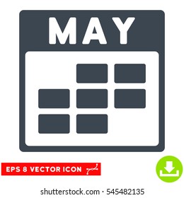 May Calendar Grid icon. Vector EPS illustration style is flat iconic symbol, smooth blue color.