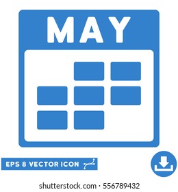 May Calendar Grid icon. Vector EPS illustration style is flat iconic symbol, cobalt color.