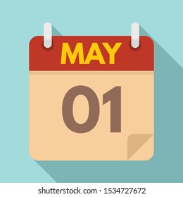 May calendar icon. Flat illustration of may calendar vector icon for web design