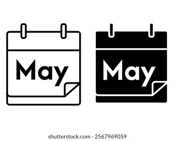 May calendar icon on white background
Vector calendar icon month