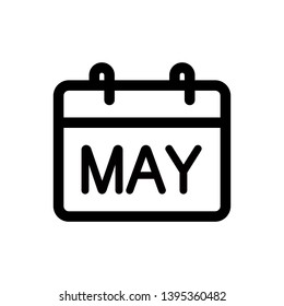 May calendar icon, vector illustration. Flat design style. vector may calendar icon illustration isolated on white background, may calendar icon Eps10. may calendar icons graphic design vector symbols