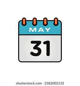May Calendar Icon Vector Template