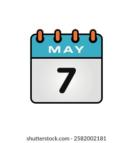 May Calendar Icon Vector Template