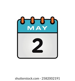 May Calendar Icon Vector Template