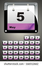 May calendar icons. Set 2014