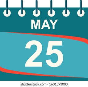 May calendar per day / vector/ 25 May