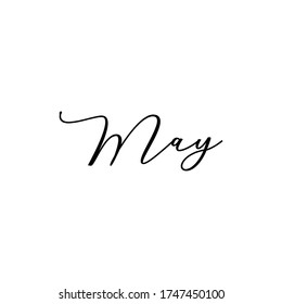 Mai. Kalligrafiekarte, Banner oder Poster-Grafik Design handgeschriebene Schrift Vektorelement.