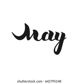 May calligraphy lettering. Spring quotes handwritten. Vector elements for greeting card, invitation, calendar, scrapbooking, badge, etc. 