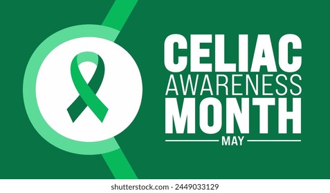 May is Celiac Awareness Month background template. Holiday concept. use to background, banner, placard, card, and poster design template with text inscription and standard color. vector illustration.