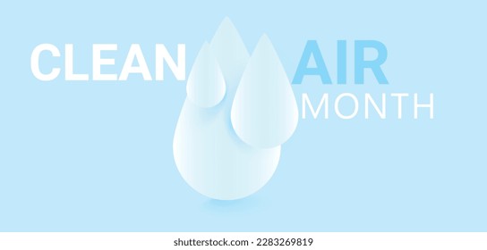 May is Clean Air month. template  background, banner, card, poster. vector illustration.