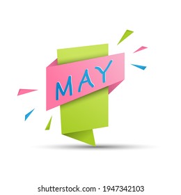 MAY. Colored banner with the name of the month of the year. Stock vector illustration
