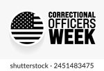 May is Correctional Officers Week background template. Holiday concept. use to background, banner, placard, card, and poster design template with text inscription and standard color. vector