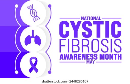 May is Cystic Fibrosis Awareness Month background template. Holiday concept. use to background, banner, placard, card, and poster design template with text inscription and standard color. vector