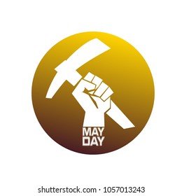 may day icon for poster or greeting card