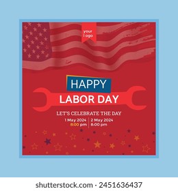 May day or Labor Day celebrate for America, Labor day background with tools, May 1st International Labor Day, simple illustration eps 10 vector file