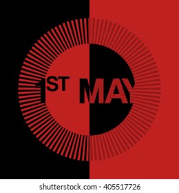 May day minimal vector positive negative effect concept with sunburst