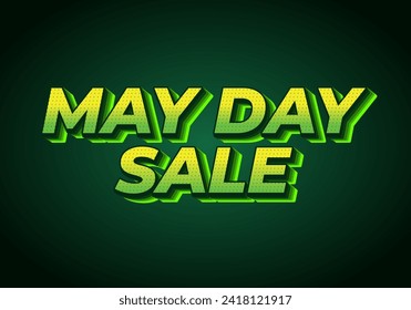 May day sale. Text effect design in 3D look effect with eye catching colors