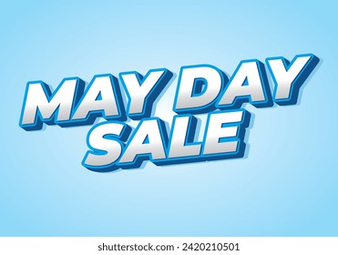 May day sale. Text effect design in 3D look effect with eye catching colors