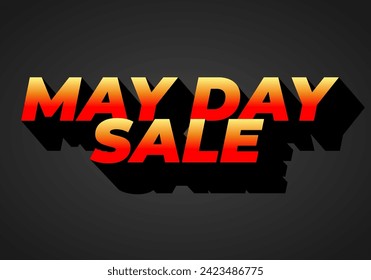 May day sale. Text effect design in 3D look effect with eye catching colors