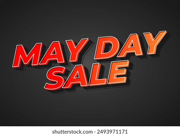 May day sale. Text effect design in 3D look effect with eye catching colors