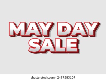 May day sale. Text effect design in 3D look effect with eye catching colors