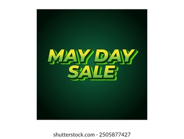 May day sale. Text effect design in 3D look effect with eye catching colors