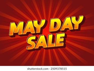 May day sale. Text effect design in 3D look effect with eye catching colors
