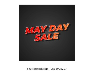 May day sale. Text effect design in 3D look effect with eye catching colors