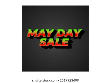 May day sale. Text effect design in 3D look effect with eye catching colors