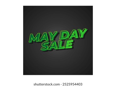 May day sale. Text effect design in 3D look effect with eye catching colors