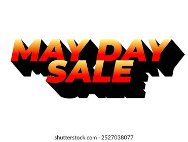 May day sale. Text effect design in 3D look effect with eye catching colors