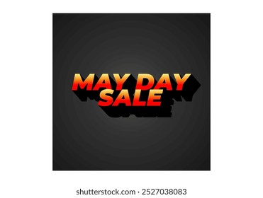 May day sale. Text effect design in 3D look effect with eye catching colors