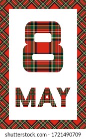 May days calendar sheets using classic tartan, frame and numbers