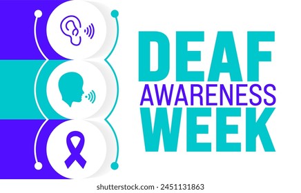 May is Deaf Awareness Week background template. Holiday concept. use to background, banner, placard, card, and poster design template with text inscription and standard color. vector illustration.