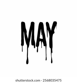 May dripping text design, great for horror or creative spooky themes. Perfect for apparel, posters, and seasonal projects