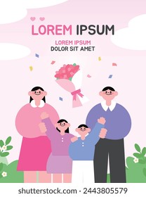 May Family Month Parent's Day Illustration