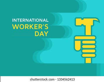 May First International Workers Day, Happy Labor Day Banner