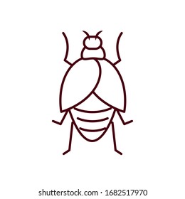may fly icon over white background, line style, vector illustration