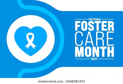 Mai ist Foster Care Month Hintergrund Vorlage. Festliche Musik-Konzept. Verwenden Sie, um Hintergrund-, Banner-, Plakat-, Karten- und Poster-Design-Vorlage mit Textinschrift und Standardfarbe zu verwenden. Vektorillustration.