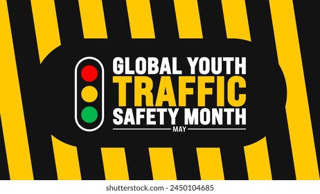 May is Global Youth Traffic Safety Month background template. Holiday concept. use to background, banner, placard, card, and poster design template with text inscription and standard color. vector