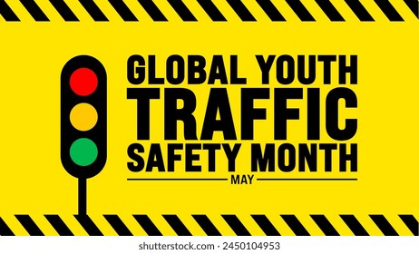 May is Global Youth Traffic Safety Month background template. Holiday concept. use to background, banner, placard, card, and poster design template with text inscription and standard color. vector