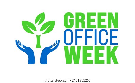 Mayo es la Plantilla de fondo de la Semana de la Oficina Verde. Concepto de Festiva. se utiliza para la Plantilla de fondo, Anuncio, cartel, tarjeta y diseño de póster con inscripción de texto y color estándar. Ilustración vectorial.
