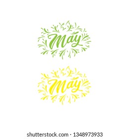 may - hand drawn may lettering phrase isolated on the white background. - Vector