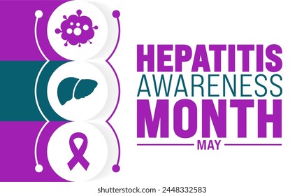 May is Hepatitis Awareness Month background template. Holiday concept. use to background, banner, placard, card, and poster design template with text inscription and standard color. vector