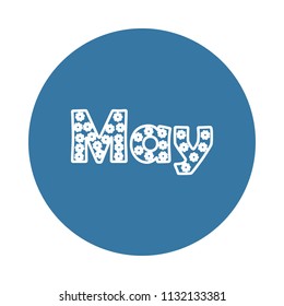 May icon. Element of name of month icons for mobile concept and web apps. Badge style May icon can be used for web and mobile apps