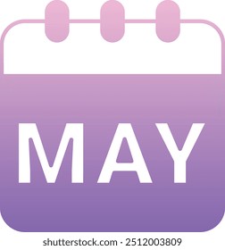 May Icon or Illustration for Spring-Themed Calendar Designs, Highlighting Monthly Planning, Event Scheduling, and Seasonal Reminders for May