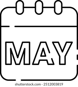 May Icon or Illustration for Spring-Themed Calendar Designs, Highlighting Monthly Planning, Event Scheduling, and Seasonal Reminders for May